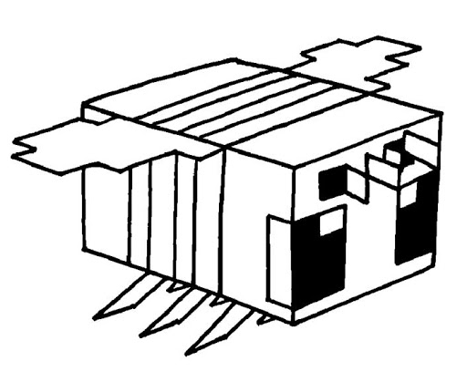 Online coloring book: Little bee for minecraft